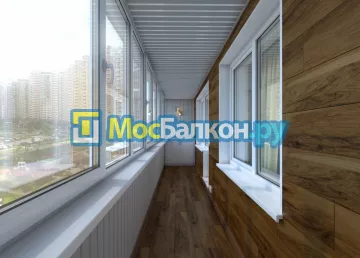 Отделка балкона и лоджии пластиковыми ПВХ панелями в Троицке от компании МосБалкон